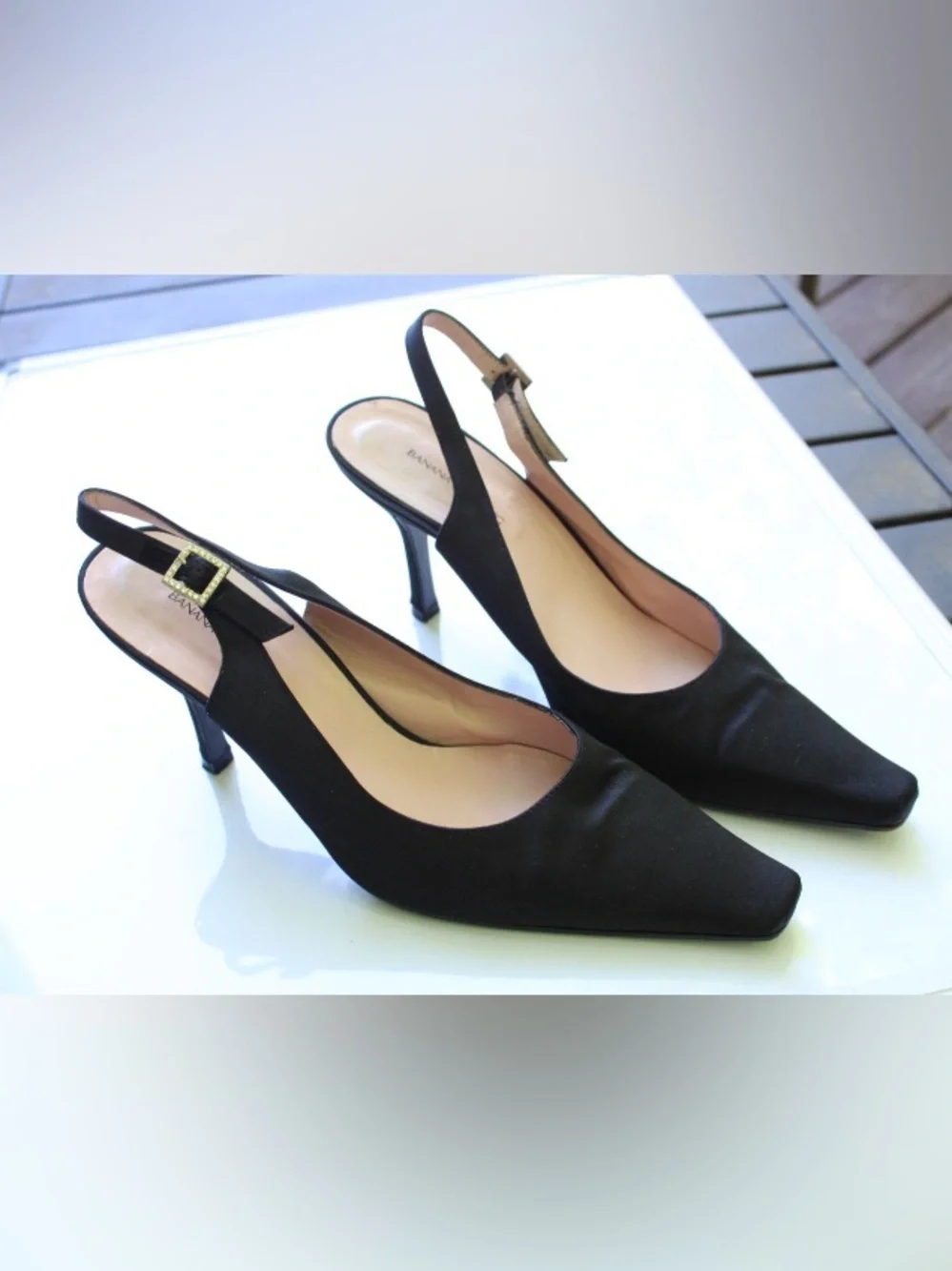 Banana Republic rhinestone sling back pumps Leather lining - Picture 1 of 11